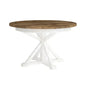 47/67 Round Extending Two-Tone Dining Table Wood-Dining Tables-LH Imports-LOOMLAN