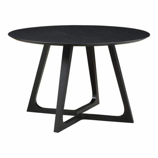 47.5 in Dining Table Round Black Mid-Century-Dining Tables-Moe's Home-LOOMLAN