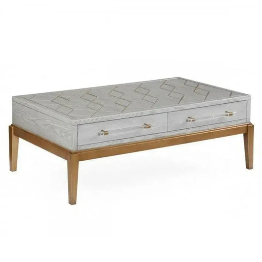 48" Grey Rectangle Coffee Table With Storage - LOOMLAN - Bassett Mirror - Coffee Tables