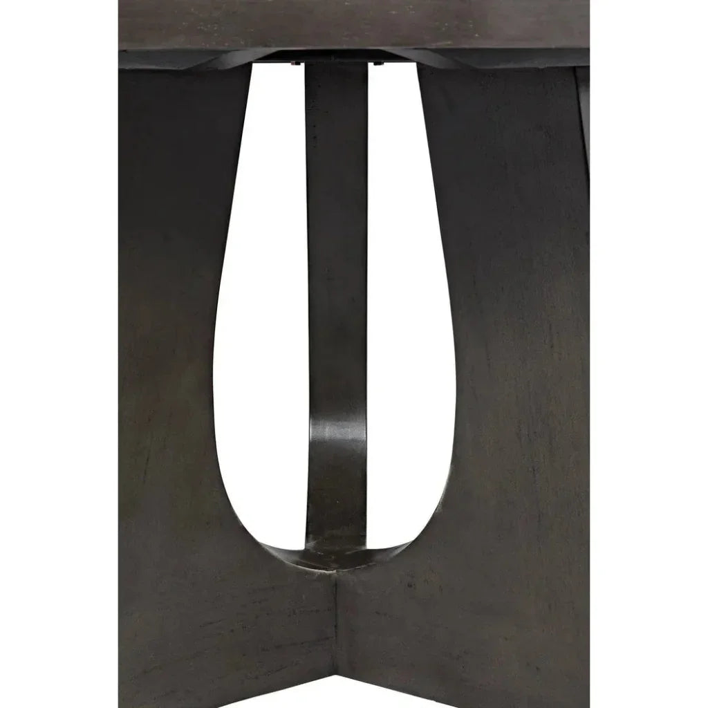 48" Nobuko Wood Black Round Dining Table-Dining Tables-Noir-LOOMLAN