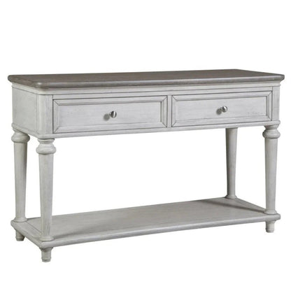 48" White Two-Tone Wooden Sofa Table