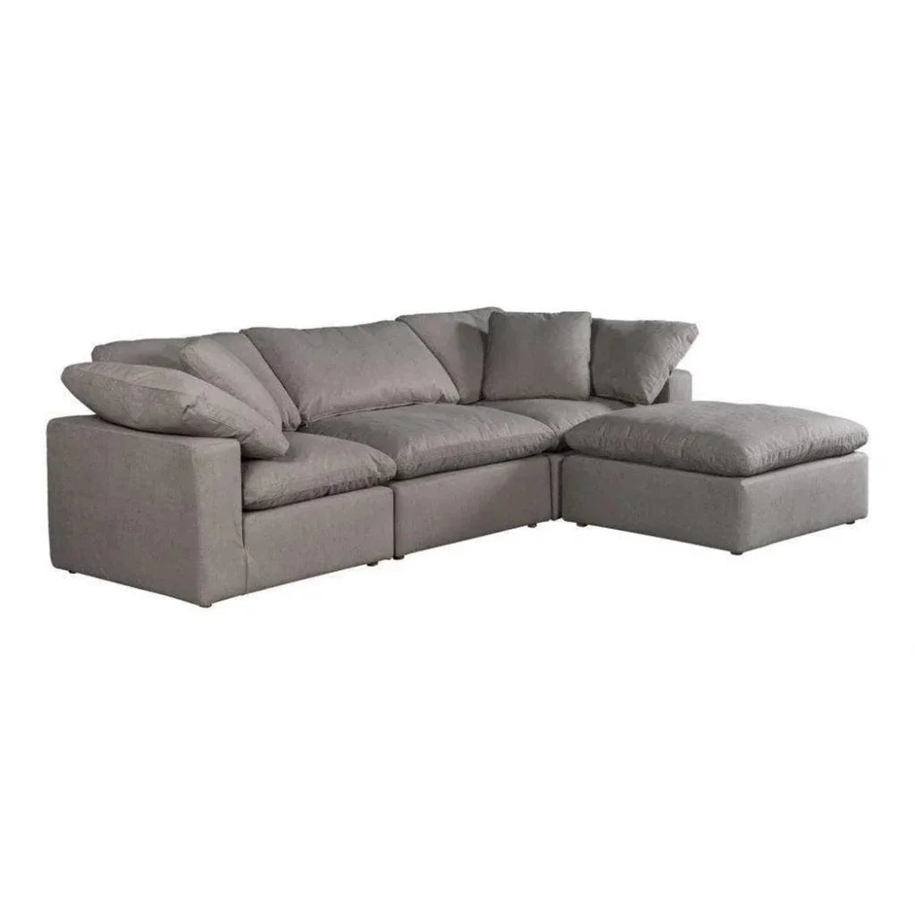 4PC Stain Resistant Terra Grey Modular Lounge-Modular Sofas-Moe's Home-LOOMLAN