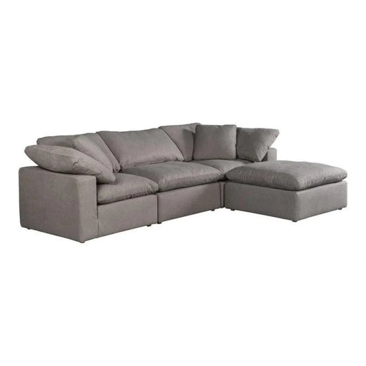 4PC Stain Resistant Terra Grey Modular Lounge-Modular Sofas-Moe's Home-LOOMLAN