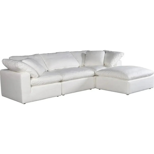 4PC Stain Resistant White Modular Lounge-Modular Sofas-Moe's Home-LOOMLAN