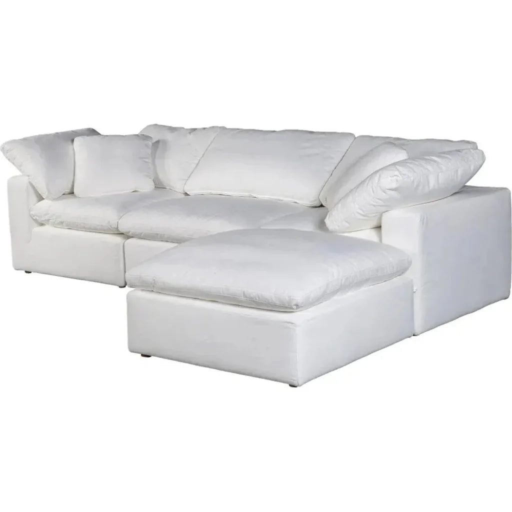 4PC Stain Resistant White Modular Lounge-Modular Sofas-Moe's Home-LOOMLAN