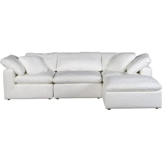 4PC Stain Resistant White Modular Lounge-Modular Sofas-Moe's Home-LOOMLAN