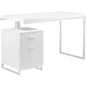 51 Inch White Modern Executive Desk-Home Office Desks-Moe's Home-LOOMLAN