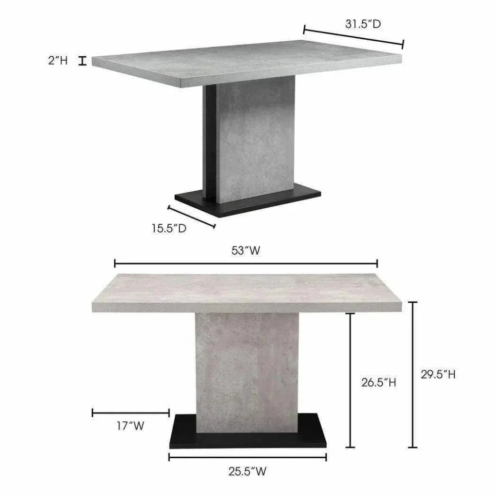53 Inch Dining Table Grey Contemporary-Dining Tables-Moe's Home-LOOMLAN