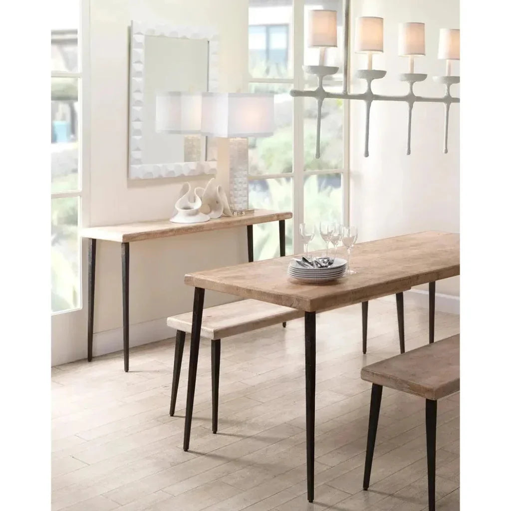 53" Wood Top Metal Base Console Table - LOOMLAN - Jamie Young - Console Tables