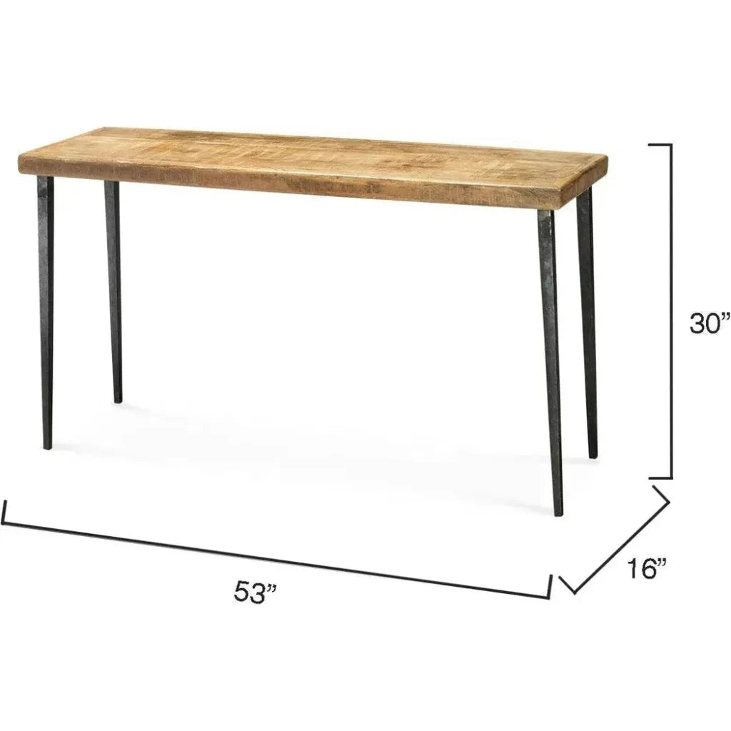 53" Wood Top Metal Base Console Table - LOOMLAN - Jamie Young - Console Tables