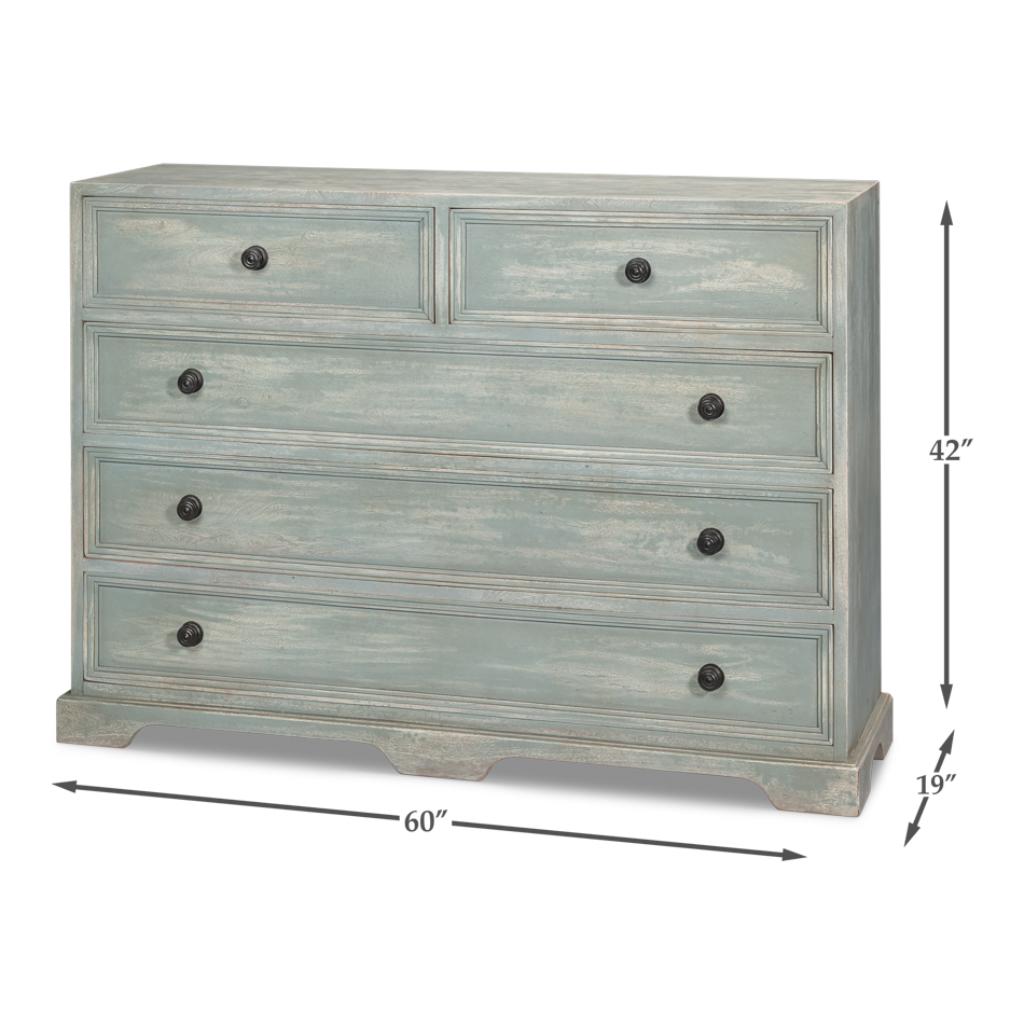 Frances Five Drawers Wood Dresser