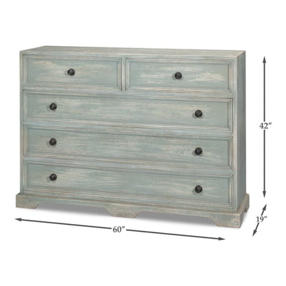 Frances Five Drawers Wood Dresser
