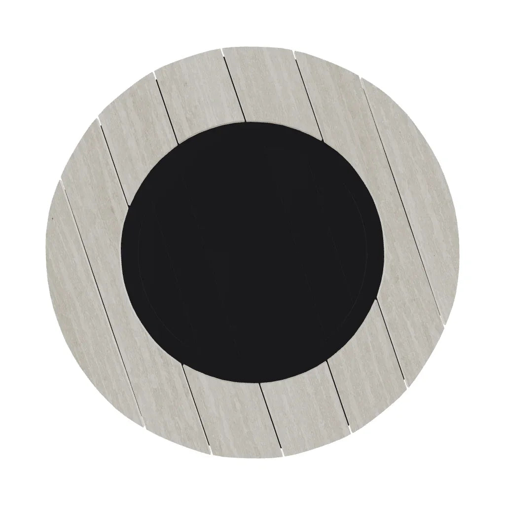 Round Polymer Top Chat Height Fire Table-Outdoor Fire Tables-Telescope-LOOMLAN