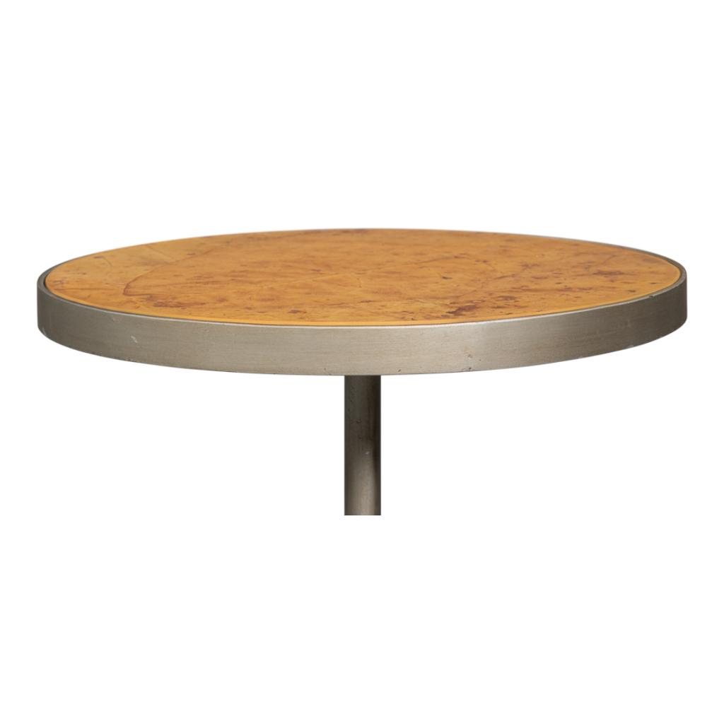 Carolina Leaf Aluminum Base Round Side Table