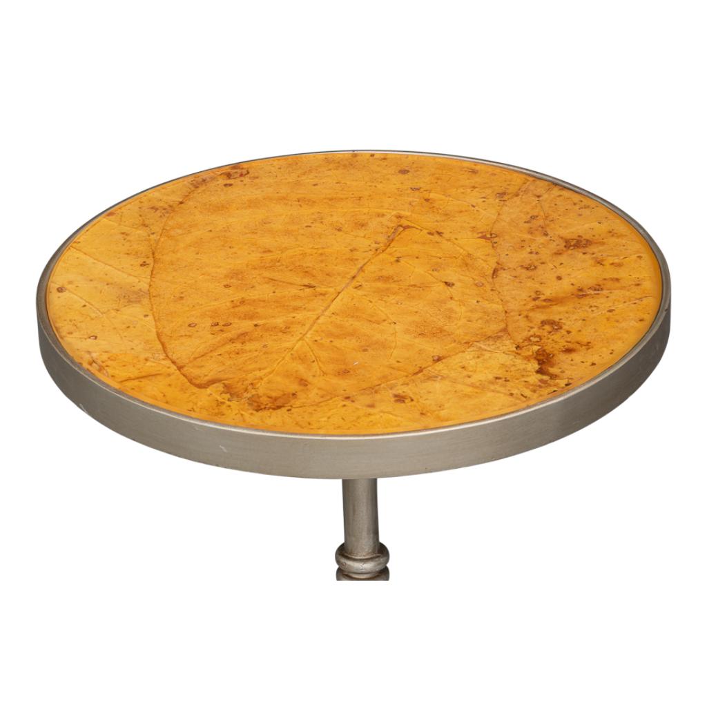 Carolina Leaf Aluminum Base Round Side Table