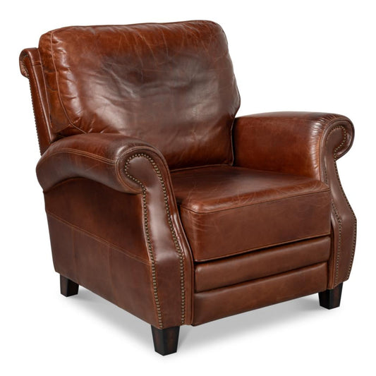 Roosevelt Brown Leather Recliner