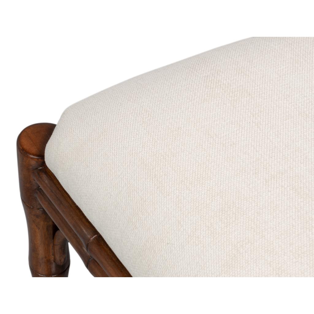 Elora White Performance Fabric Armless Dining Chair