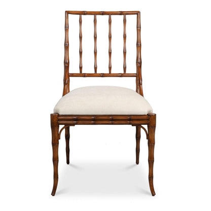 Elora White Performance Fabric Armless Dining Chair