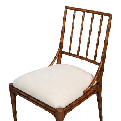 Elora White Performance Fabric Armless Dining Chair