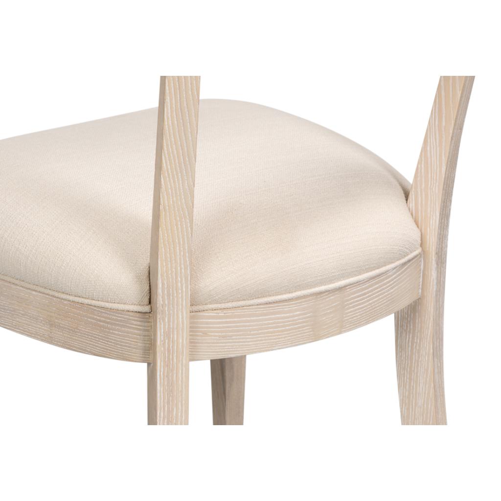 Ridge Cream Performance Fabric Armless Dining Chair