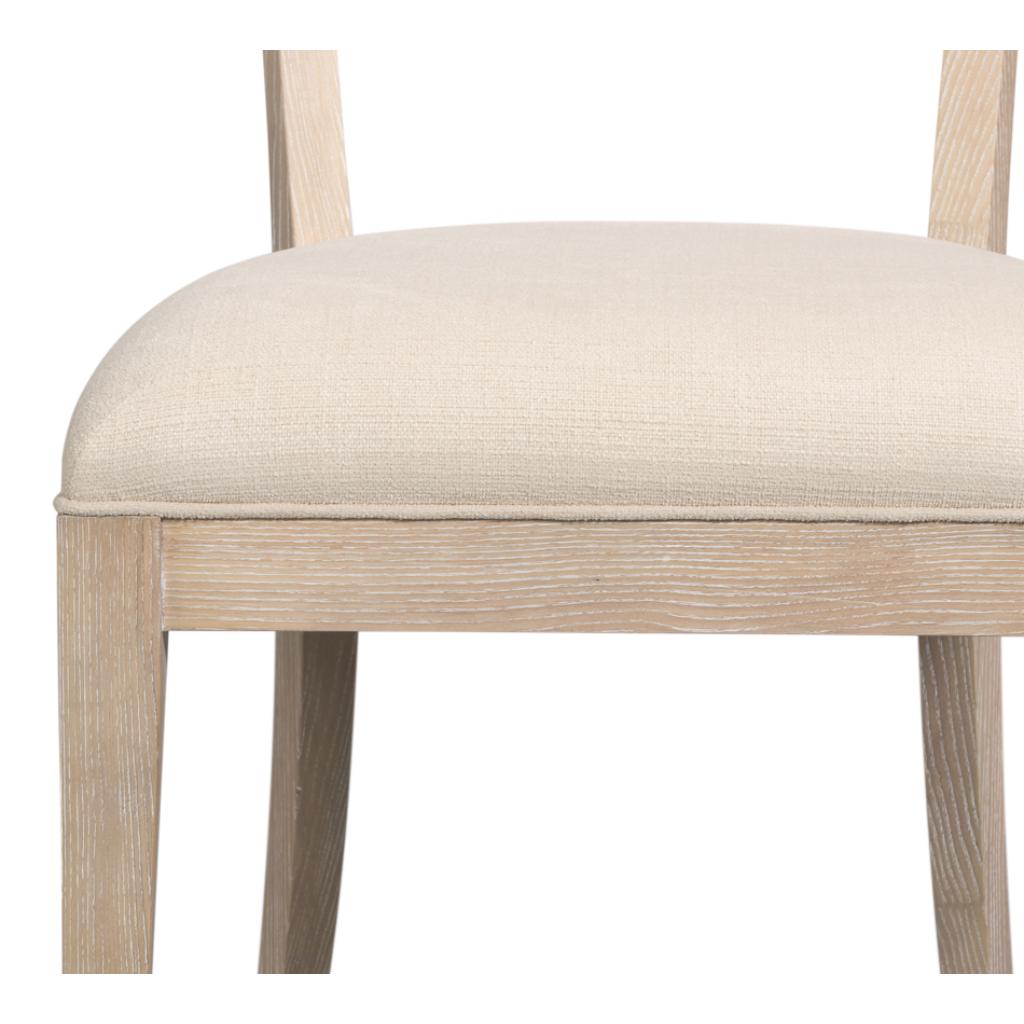 Ridge Cream Performance Fabric Armless Dining Chair