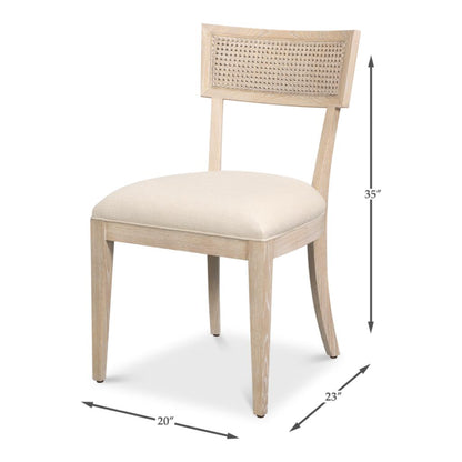 Ridge Cream Performance Fabric Armless Dining Chair