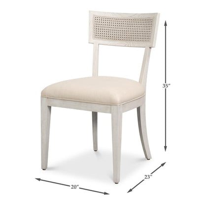 Ridge Cream Performance Fabric Armless Dining Chair