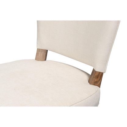Caro Cream Performance Fabric Armless Dining Chair