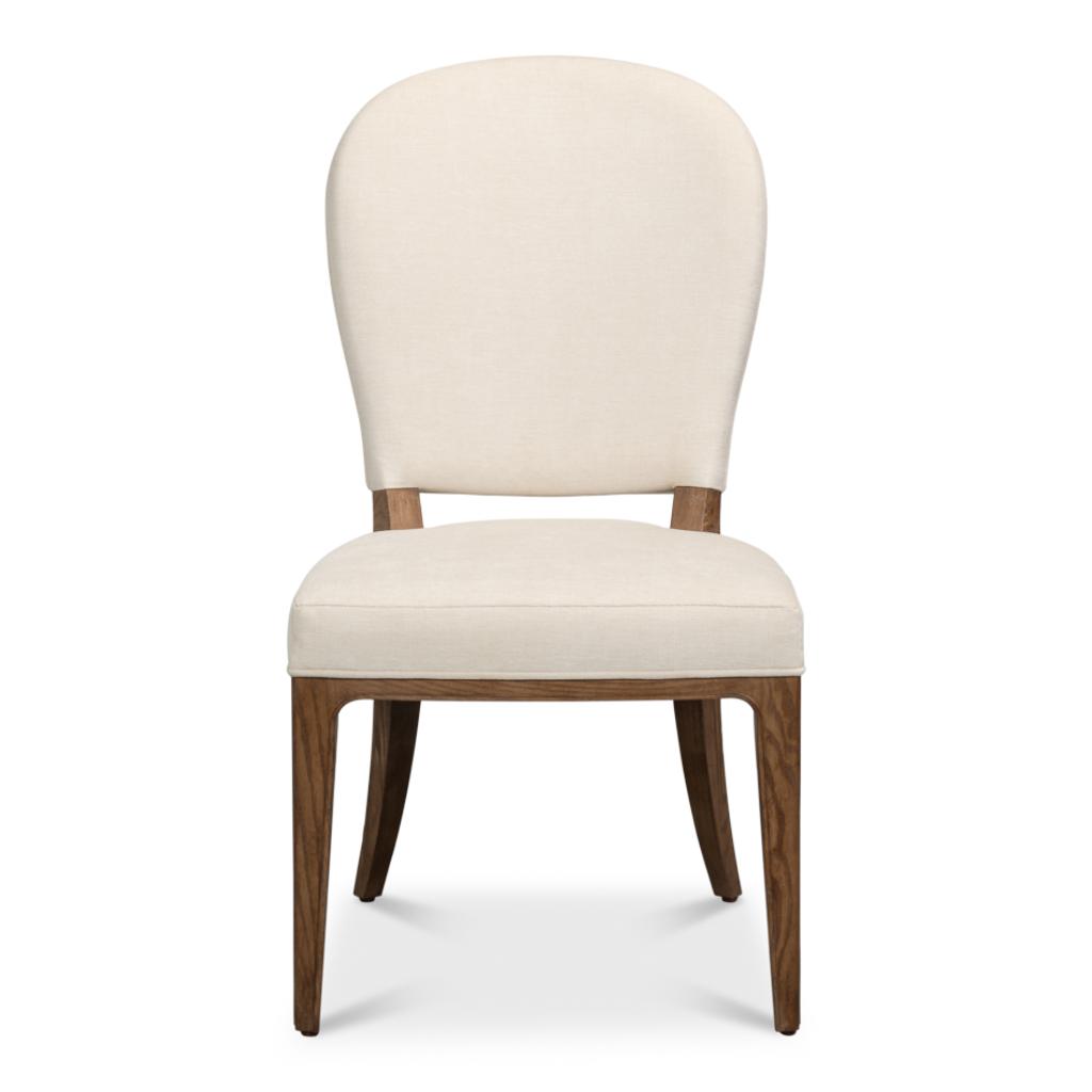 Caro Cream Performance Fabric Armless Dining Chair