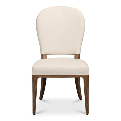 Caro Cream Performance Fabric Armless Dining Chair