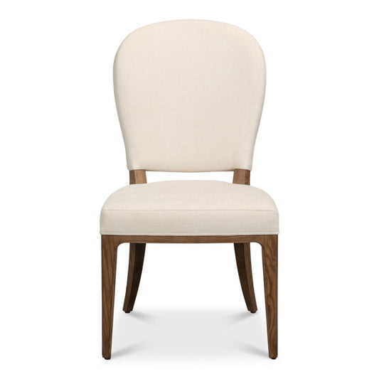 Caro Cream Performance Fabric Armless Dining Chair