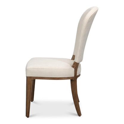 Caro Cream Performance Fabric Armless Dining Chair