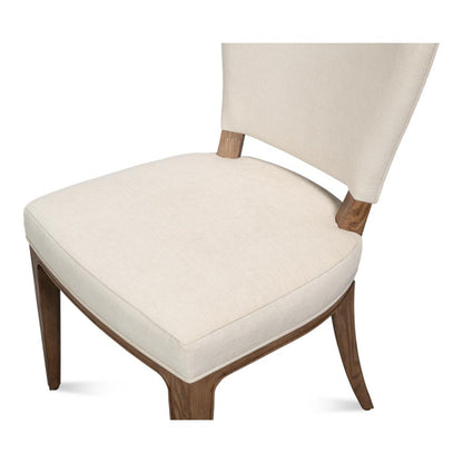 Caro Cream Performance Fabric Armless Dining Chair