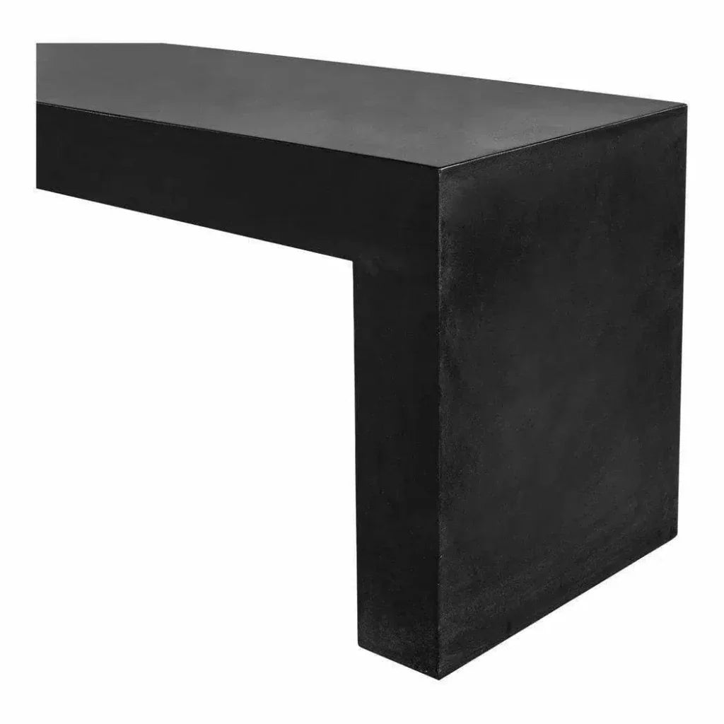 55 Inch Outdoor Bench Black Contemporary-Outdoor Benches-Moe's Home-LOOMLAN