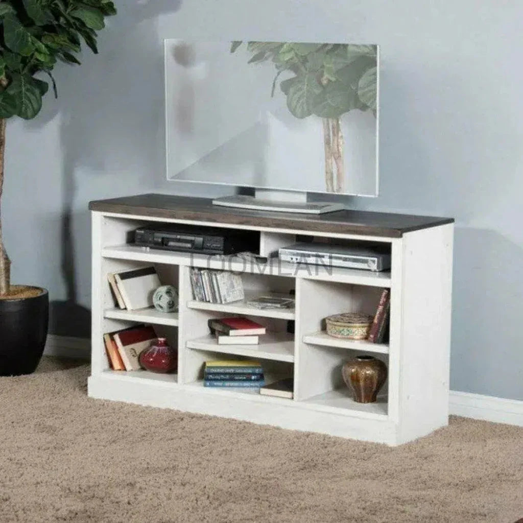 55" and Black TV Console Shelving Media Unit - LOOMLAN - Sunny D - TV Stands & Media Centers