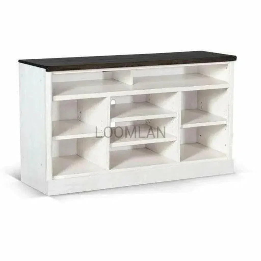 55" and Black TV Console Shelving Media Unit - LOOMLAN - Sunny D - TV Stands & Media Centers