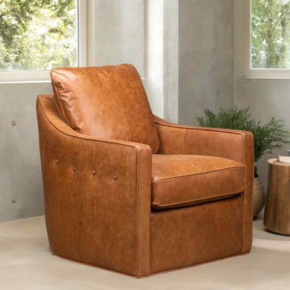 Button Ultimate Style Leather Swivel Chair