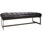 56 Inch Leather Bench Black Modern - LOOMLAN - Moe's Home - Bedroom Benches