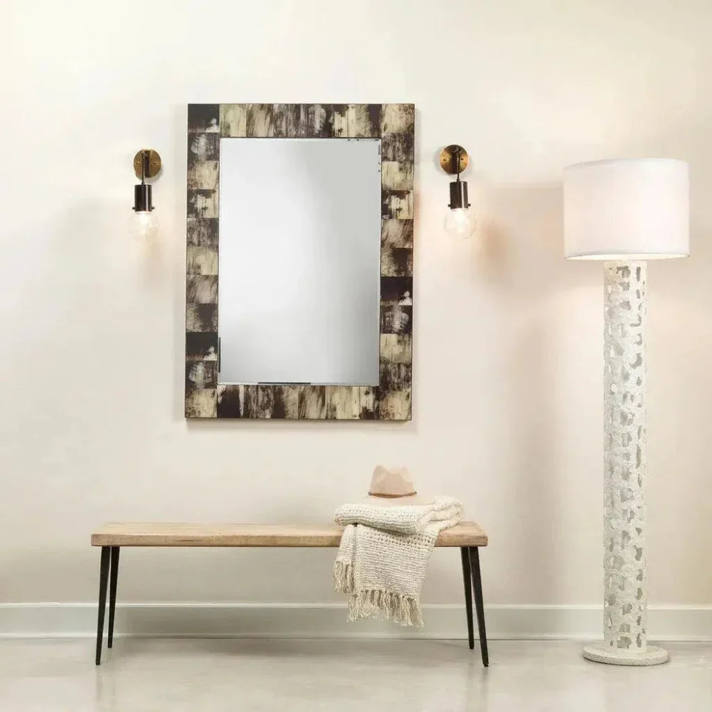 57" Wood Top Metal Base Dining Bench - LOOMLAN - Jamie Young - Dining Benches