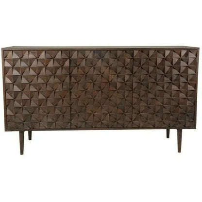 58 Inch 3 Door Brown Sideboard Mid - Century - LOOMLAN - Moe's Home - Sideboards