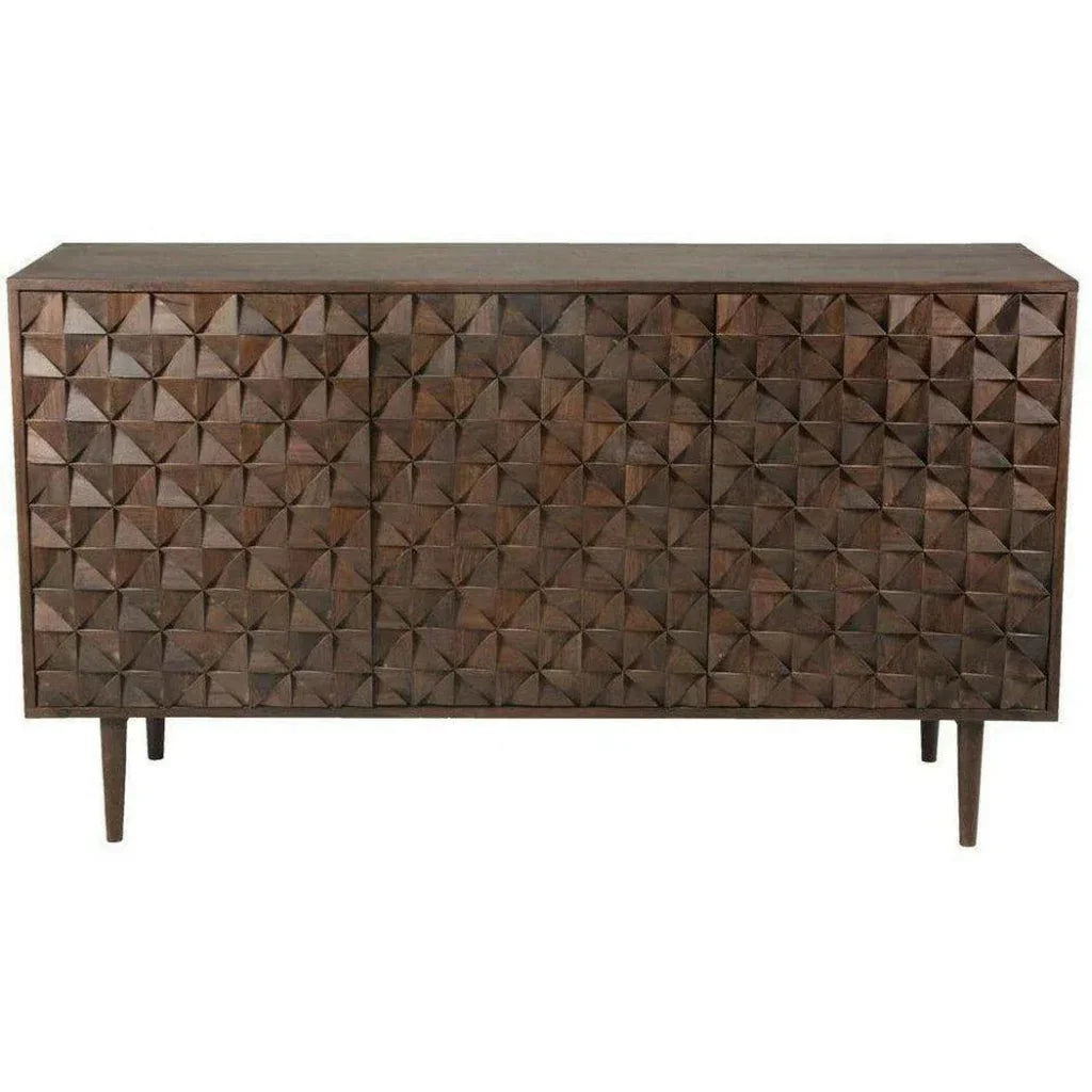 58 Inch 3 Door Brown Sideboard Mid - Century - LOOMLAN - Moe's Home - Sideboards