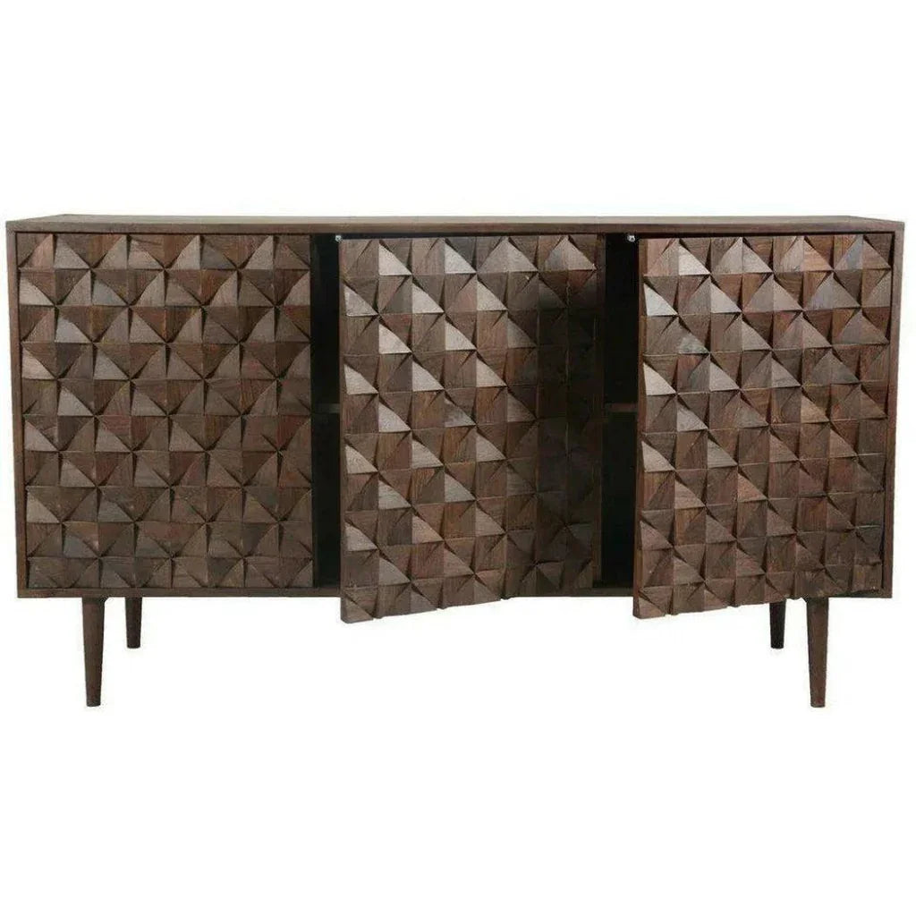 58 Inch 3 Door Brown Sideboard Mid - Century - LOOMLAN - Moe's Home - Sideboards