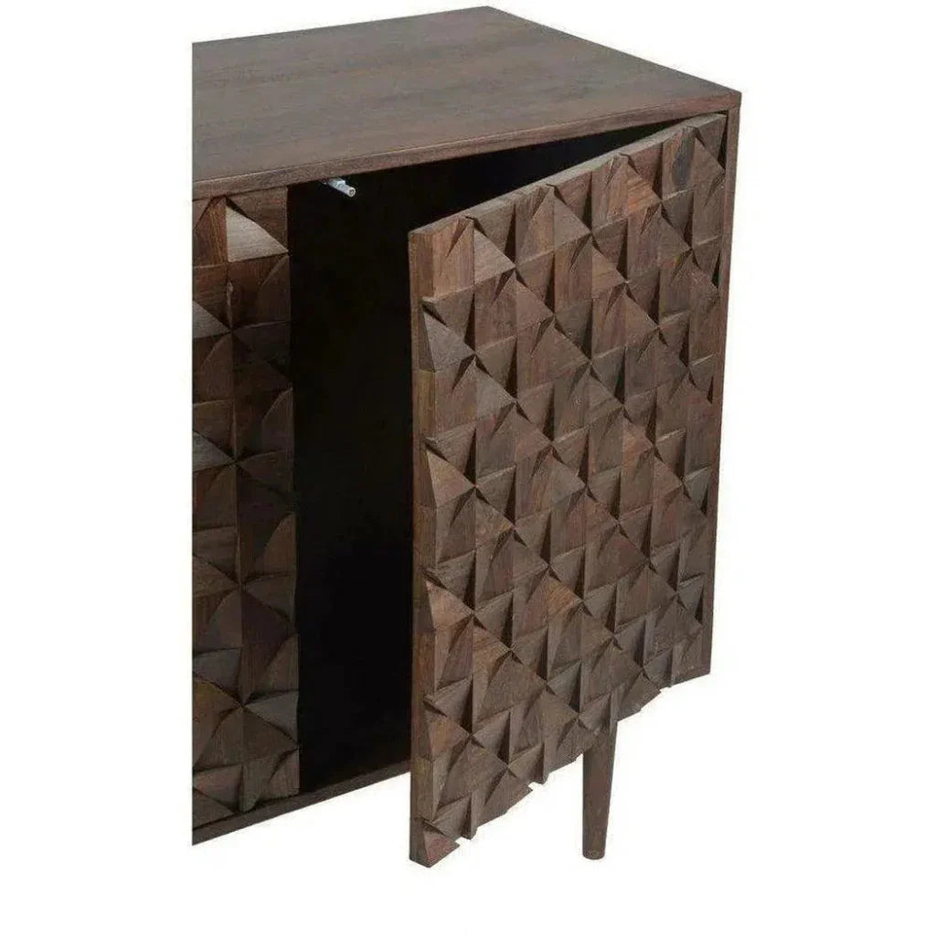 58 Inch 3 Door Brown Sideboard Mid - Century - LOOMLAN - Moe's Home - Sideboards