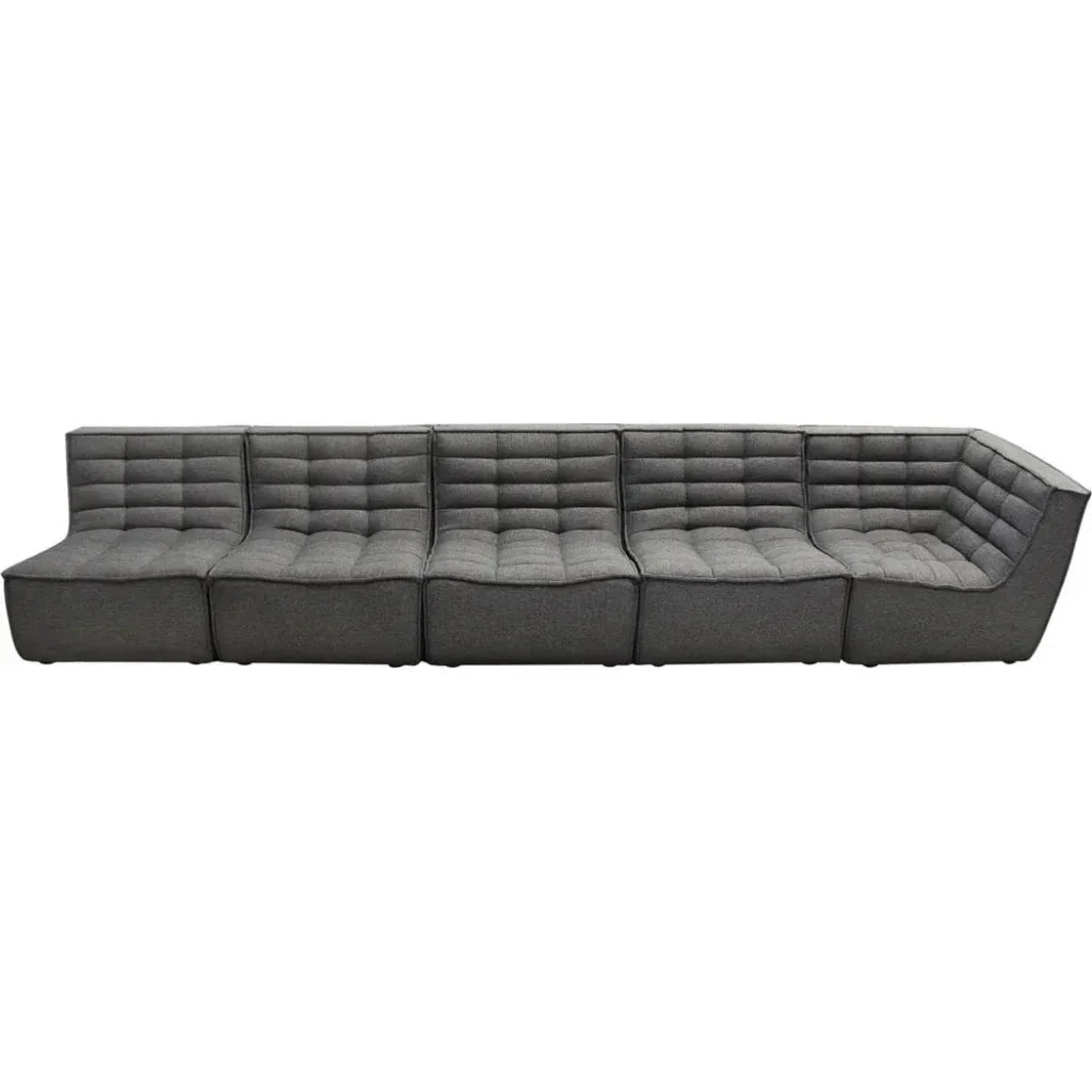 5PC Corner Modular Sectional In Grey-Modular Sofas-Diamond Sofa-LOOMLAN