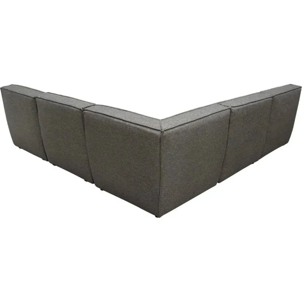 5PC Corner Modular Sectional In Grey-Modular Sofas-Diamond Sofa-LOOMLAN
