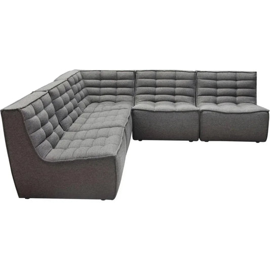 5PC Corner Modular Sectional In Grey-Modular Sofas-Diamond Sofa-LOOMLAN