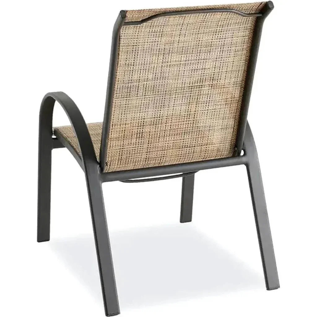 5PC Outdoor Round Dining Table Set Stacking Chairs-Outdoor Dining Sets-LOOMLAN-LOOMLAN