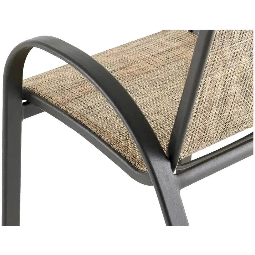 5PC Outdoor Round Dining Table Set Stacking Chairs-Outdoor Dining Sets-LOOMLAN-LOOMLAN