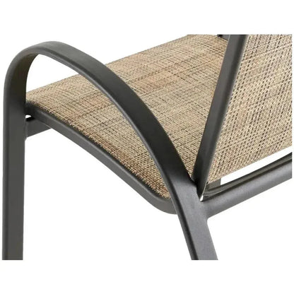 5PC Outdoor Round Dining Table Set Stacking Chairs-Outdoor Dining Sets-LOOMLAN-LOOMLAN