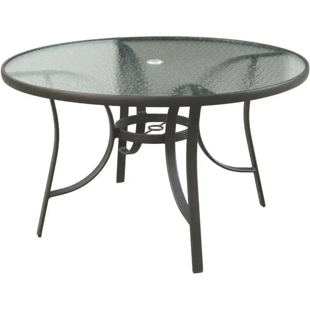 5PC Outdoor Round Dining Table Set Stacking Chairs-Outdoor Dining Sets-LOOMLAN-LOOMLAN